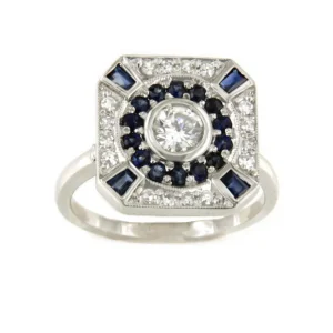 Roman Joyero Anillos<Anillo CLERMONT- FERRAND oro blanco 18 ktes zafiro y brillantes.