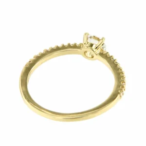 Roman Joyero Anillos<Anillo COLINA alianza solitario oro amarillo de 18 ktes con circonitas
