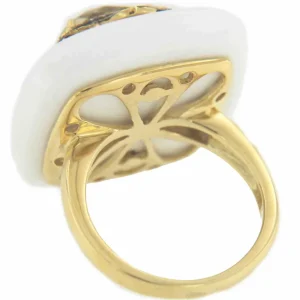 Roman Joyero Anillos<Anillo cuadrado FILIZ en oro rosa o amarillo con piedra y brillantes