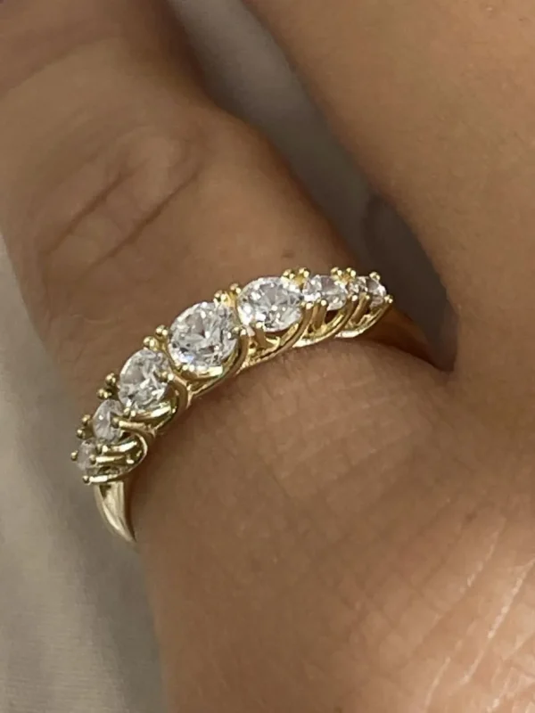 Roman Joyero Anillos<Anillo CURA alianza de circonitas en oro amarillo de 18 kilates