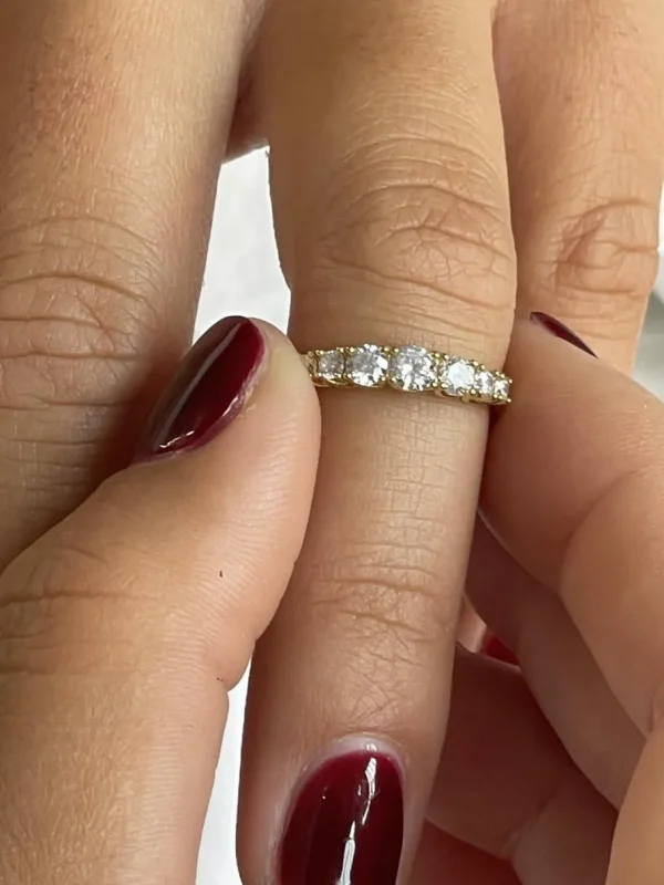 Roman Joyero Anillos<Anillo CURA alianza de circonitas en oro amarillo de 18 kilates