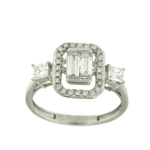 Roman Joyero Anillos<Anillo de compromiso en oro blanco con diamantes