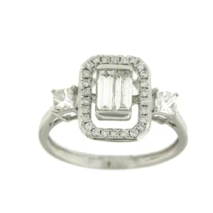 Roman Joyero Anillos<Anillo de compromiso en oro blanco con diamantes