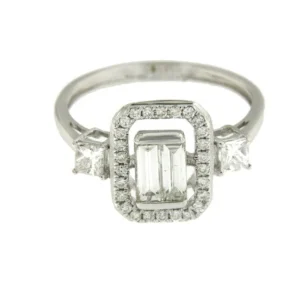 Roman Joyero Anillos<Anillo de compromiso en oro blanco con diamantes