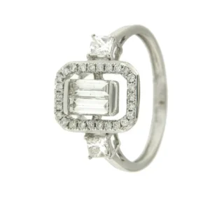 Roman Joyero Anillos<Anillo de compromiso en oro blanco con diamantes