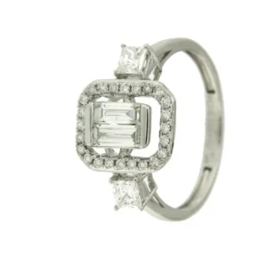 Roman Joyero Anillos<Anillo de compromiso en oro blanco con diamantes