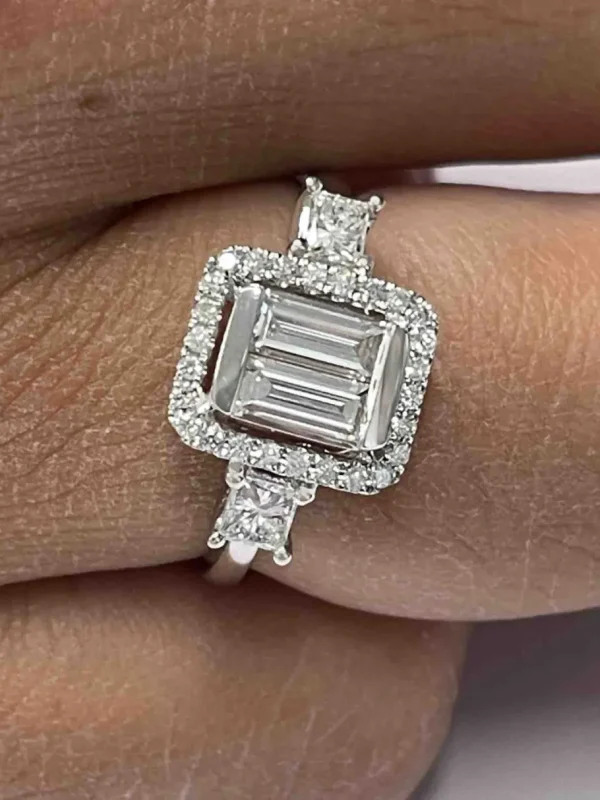 Roman Joyero Anillos<Anillo de compromiso en oro blanco con diamantes