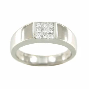 Roman Joyero Anillos<Anillo de oro blanco DAMLA con diamantes talla princesa
