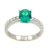 Roman Joyero Anillos<Anillo de oro blanco KIRAZ con brillantes y esmeralda rubies o zafiro