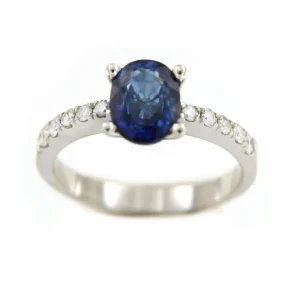 Roman Joyero Anillos<Anillo de oro blanco KIRAZ con brillantes y esmeralda rubies o zafiro