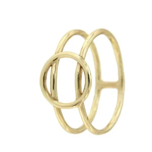 Roman Joyero Anillos<Anillo de plata calado con baño de oro y círculo superior