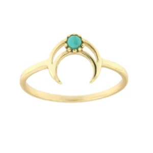 Roman Joyero Anillos<Anillo de plata con baño de oro y turquesa.