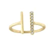 Roman Joyero Anillos<Anillo de plata con baño de oro semiabierto y con circonitas