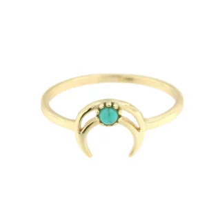 Roman Joyero Anillos<Anillo de plata con baño de oro y turquesa.