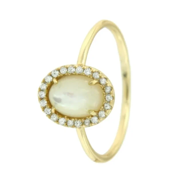 Roman Joyero Anillos<Anillo de plata con madreperla y circonitas.