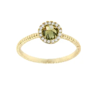 Roman Joyero Anillos<Anillo de plata con piedra facetada y circonitas