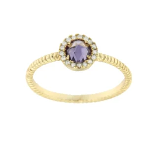 Roman Joyero Anillos<Anillo de plata con piedra facetada y circonitas