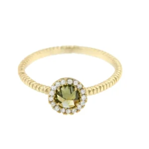 Roman Joyero Anillos<Anillo de plata con piedra facetada y circonitas