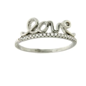 Roman Joyero Anillos<Anillo de plata de ley LOVE chapado o rodiado con circonitas