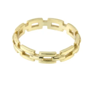 Roman Joyero Anillos<Anillo de plata de primera ley chapado con diseño de eslabones