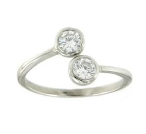 Roman Joyero Anillos<Anillo de plata ley Tú y Yo chapado o rodiado con solitarios