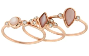 Roman Joyero Anillos<Anillo de plata rosada con madreperla en gota y circonitas
