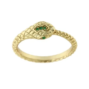 Roman Joyero Anillos<Anillo de serpiente en plata con baño de oro