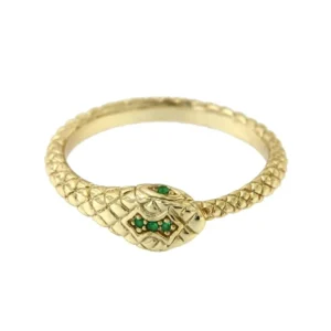 Roman Joyero Anillos<Anillo de serpiente en plata con baño de oro