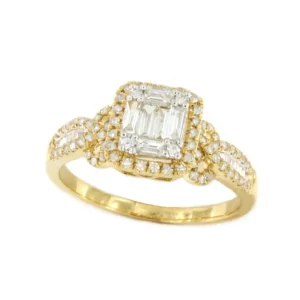 Roman Joyero Anillos<Anillo DESCARADO centro de diamantes en oro amarillo 18 ktes.