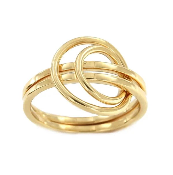 Roman Joyero Anillos<Anillo doble TUBA en oro amarillo de 18 kilates con 2 círculos