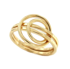 Roman Joyero Anillos<Anillo doble TUBA en oro amarillo de 18 kilates con 2 círculos