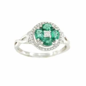 Roman Joyero Anillos<Anillo DOLKUN en oro blanco de 18 ktes con esmeraldas y brillantes