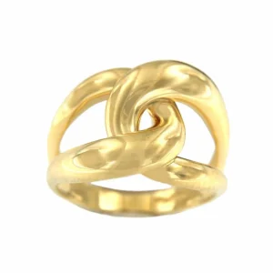 Roman Joyero Anillos<Anillo EKIN en oro amarillo de 18 kilates con eslabones barbados