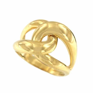 Roman Joyero Anillos<Anillo EKIN en oro amarillo de 18 kilates con eslabones barbados