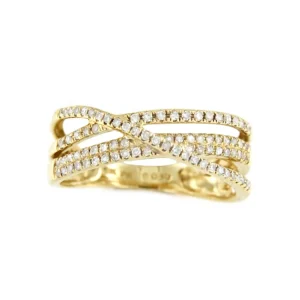 Roman Joyero Anillos<Anillo ELENI alianzas con brillantes en oro amarillo entrelazadas