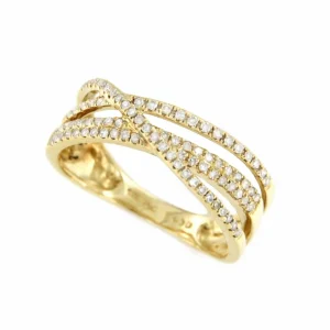 Roman Joyero Anillos<Anillo ELENI alianzas con brillantes en oro amarillo entrelazadas