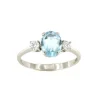 Roman Joyero Anillos<Anillo ESENCIA en oro blanco de 18 kilates con circonitas y topacio azul