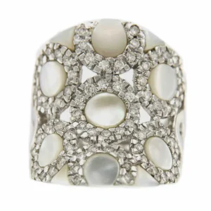 Roman Joyero Anillos<Anillo espectacular oro blanco BIHTER con madreperla y brillantes
