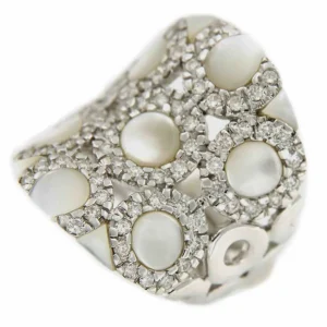 Roman Joyero Anillos<Anillo espectacular oro blanco BIHTER con madreperla y brillantes