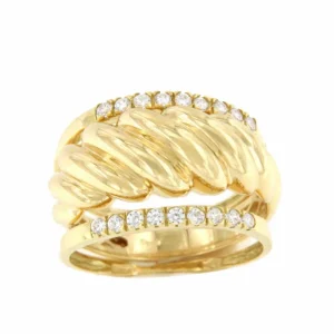 Roman Joyero Anillos<Anillo ESPIRIA alianza con circonitas en oro amarillo de 18 kilates