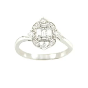 Roman Joyero Anillos<Anillo FINAN en oro blanco de 18 kts con brillantes y baguettes