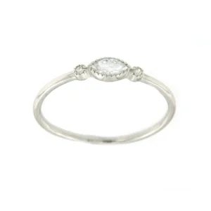 Roman Joyero Anillos<Anillo fino de plata chapada o rodiada con circonita ovalada