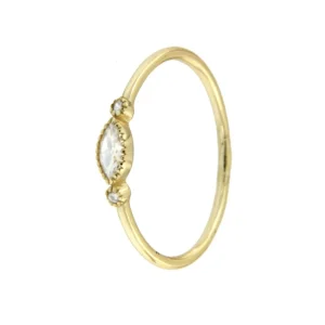 Roman Joyero Anillos<Anillo fino de plata chapada o rodiada con circonita ovalada