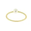 Roman Joyero Anillos<Anillo fino de plata con baño de oro, gallones y perla blanca