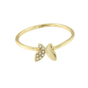 Roman Joyero Anillos<Anillo fino de plata con baño de oro, mariposa y circonitas