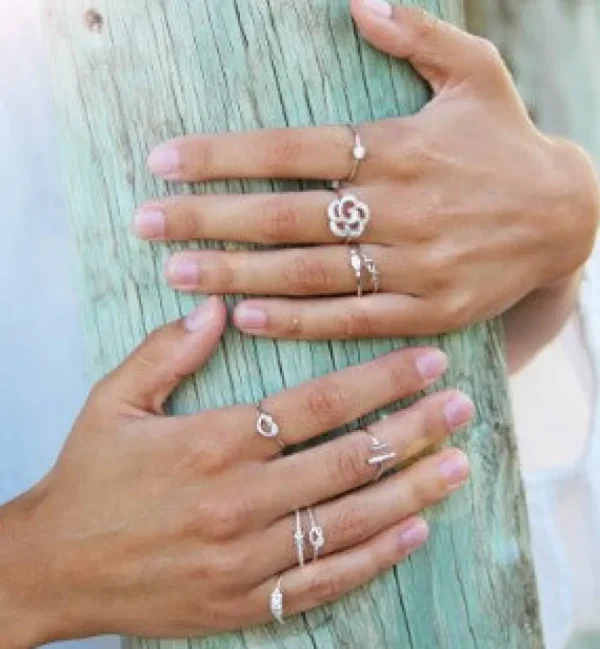 Roman Joyero Anillos<Anillo fino de plata con baño de oro y nudo marinero