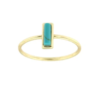 Roman Joyero Anillos<Anillo fino de plata de primera ley con turquesa rectangular