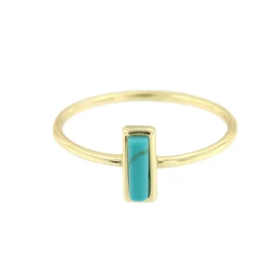 Roman Joyero Anillos<Anillo fino de plata de primera ley con turquesa rectangular