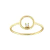 Roman Joyero Anillos<Anillo fino en plata chapada con círculo y circonita blanca