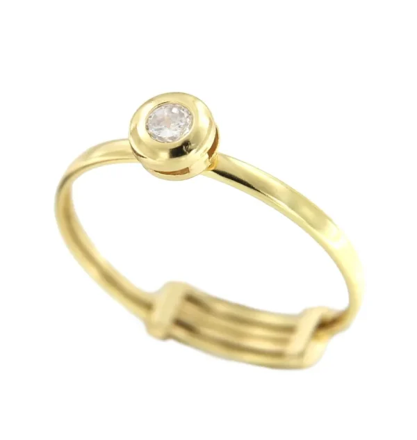 Roman Joyero Anillos<Anillo fino KADER en oro amarillo con pequeña circonita central